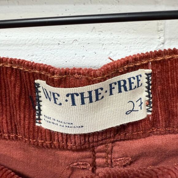 We the Free People NWT Corduroy Risk Taker High Rise Straight Red Sz 27 Western - Picture 11 of 16